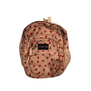 JanSport Pink Strawberry Big Student 3 Section Backpack